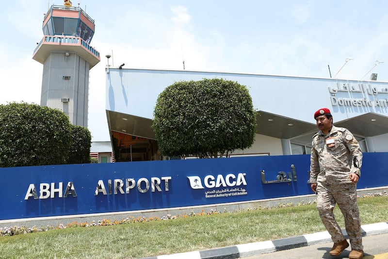 A Saudi security officer walks past the Saudi Arabia's Abha airport, after it was attacked by Yemen's Houthi group in Abha, Saudi Arabia June 13, 2019. REUTERS/Faisal al Nasser