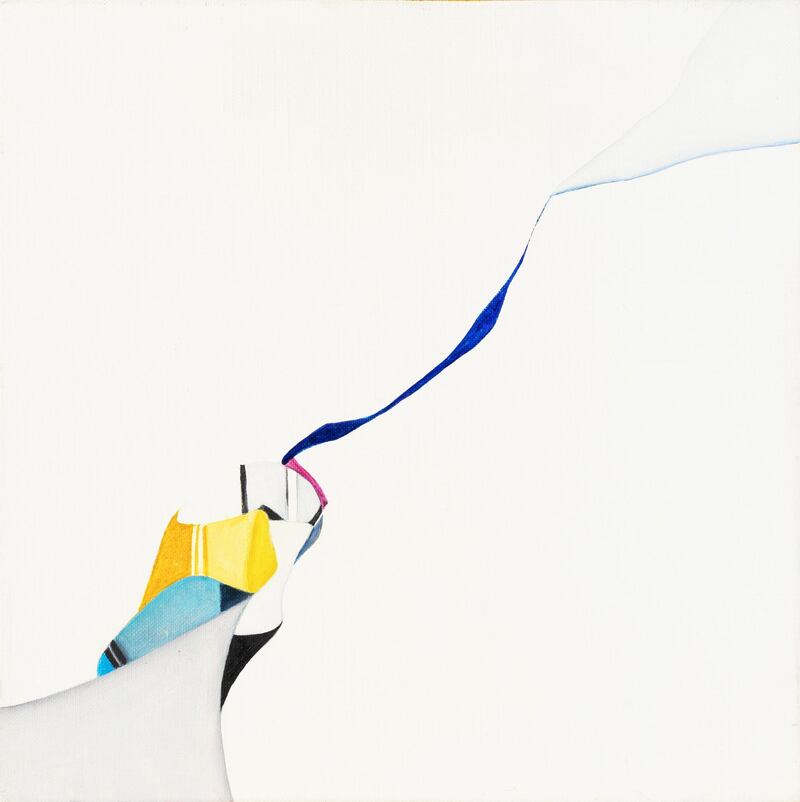 'Dechirure (Jaune, Bleu)', a work by Huguette Caland, who passed away last year, is estimated at £30,000-40,000.