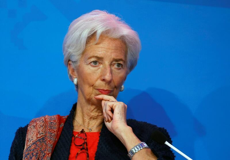 International Monetary Fund Managing Director Christine Lagarde looks on during an IMF conference in Jakarta, Indonesia February 27, 2018. REUTERS/Beawiharta