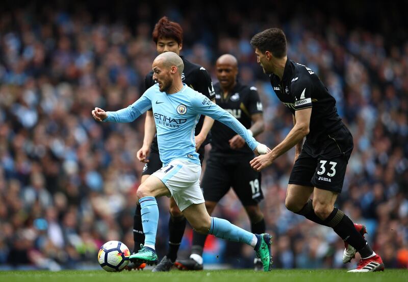 Centre midfield: David Silva (Manchester City) – Brought more effortless class to the 5-0 thrashing of Swansea, opening the scoring and completing 119 passes. Clive Brunskill / Getty Images