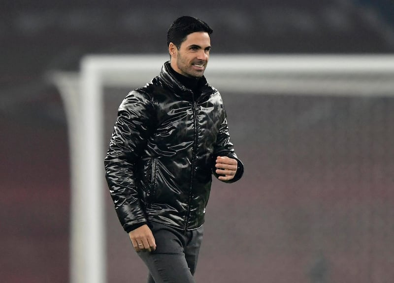 Arsenal manager Mikel Arteta celebrates after the win against Molde in the Europa League. Reuters