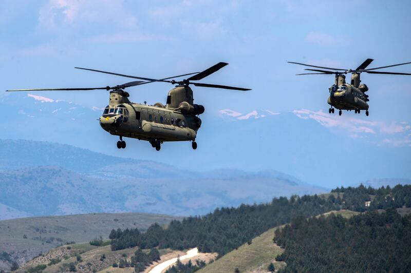 Chinook helicopters are used by Nato members including Britain, Poland and the Netherlands. EPA