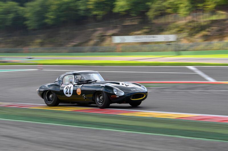 JAGUAR CLASSIC CHALLENGE SEASON SIGNS OFF AT SPA WITH THIRD WIN FOR GRAEME AND JAMES DODD on E-TYPE. Courtesy Jaguar