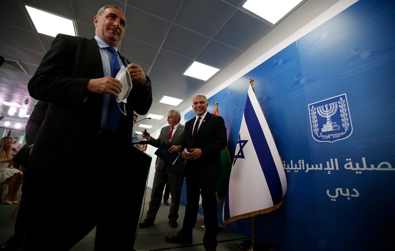 Mr Lapid is the most senior Israeli official to visit the UAE. Ali Haider / EPA
