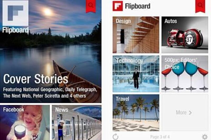 Screen grab of Flipboard app