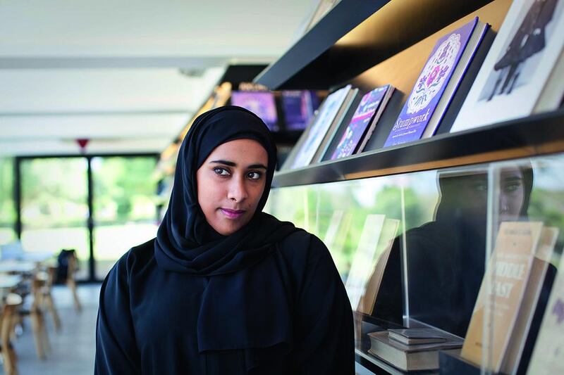 The Emirati poet Hassa Al Mansoori, who has established her following via social media. Razan Alzayani / The National