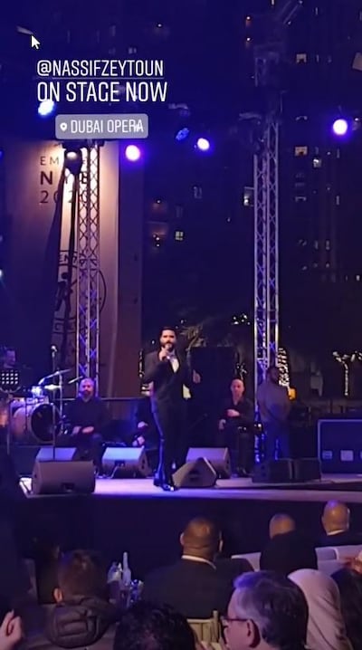 Nassif Zeytoun performed at Dubai Opera for NYE. Dubai Opera / Instagram