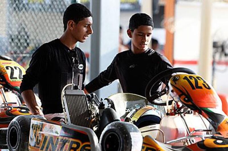Sanad Al Rawahi, left, and his younger brother, Abdullah, have both had successful seasons at DAMC Karting Championship.