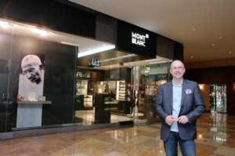 Dubai, 12th February 2010.  Sonke Tornieporth (Vice President Sales, Montblanc) at their shop in Festival City.   (Jeffrey E Biteng / The National)  *** Local Caption ***  JB01-MBlanc.jpg