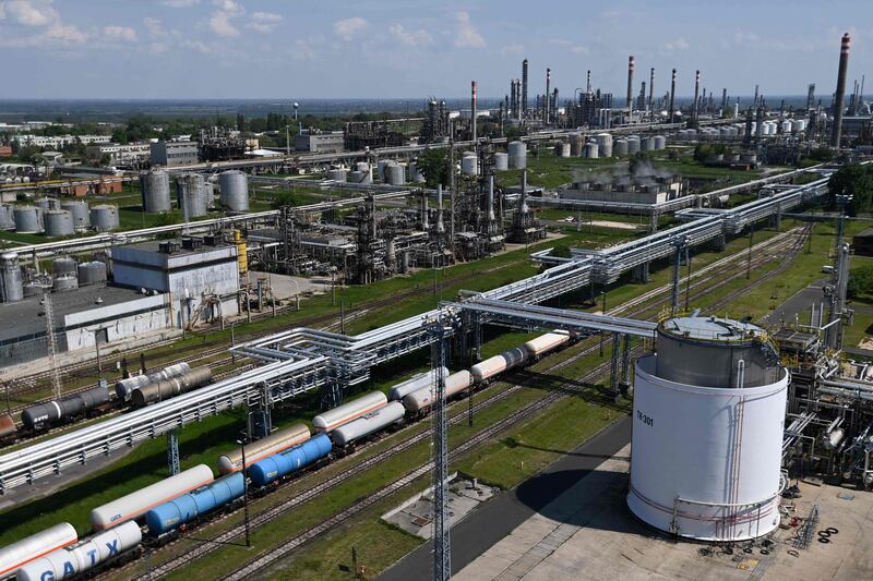 Duna oil refinery, near Szazhalombatta, south of Budapest. Hungary says it would need years to replace Russian oil in its refineries and power stations. AFP