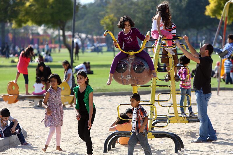 Dubai, United Arab Emirates- January, 24, 2013;  Families and Kids enjoy the long weekend at  Safa Park in Dubai . (  Satish Kumar / The National ) For News