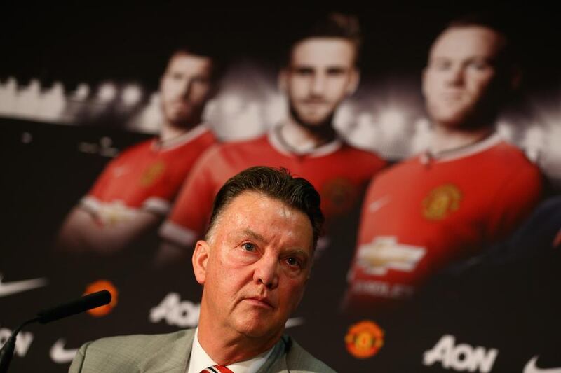 Louis van Gaal appears at a press conference as he is introduced as the new Manchester United manager at Old Trafford on July 17, 2014.  Getty Images