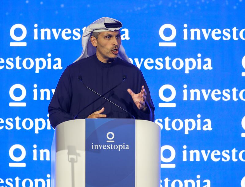 Khaldoon Al Mubarak, group chief executive and managing director of Mubadala, at the Investopia 2024 conference in Abu Dhabi on Wednesday. Victor Besa / The National
