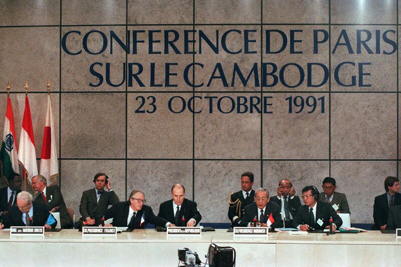 A general view of the Cambodian Peace Conference in Paris in 1991 AFP