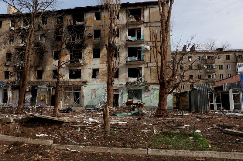 Residential buildings in Avdiivka, Ukraine, in November last year. Radio Free Europe / Radio Liberty / Reuters