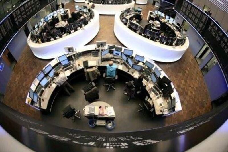 US and European equities are a good choice for investors looking for other options. Above, traders at the Frankfurt Stock Exchange.