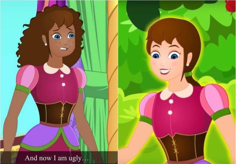 Parents have slammed the cartoon as racist for depicting Dina as black after a curse causes her to lose her beauty. My Pingu TV / YouTube