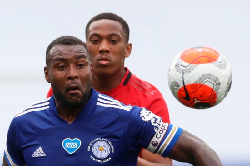 Wes Morgan - 7: Now 36, still solid. One great, lung bursting recovery after being caught too far forward by a counter. Had a chance to equalise - missed the ball on the volley. AFP