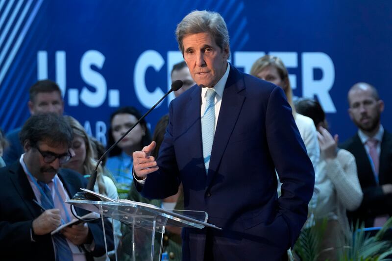 US climate envoy John Kerry said the international global warming talks didn’t do enough to speed up cuts in emissions of heat-trapping gases. AP