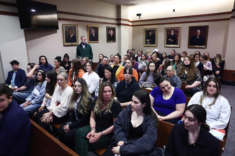 Spectators fill the courtroom before the start of the Depp v Heard defamation trial. AFP