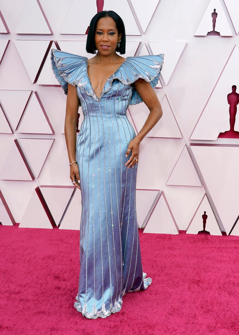 Regina King, in Louis Vuitton, arrives for the 93rd annual Academy Awards ceremony at Union Station in Los Angeles, California, on, 25 April 25, 2021. EPA