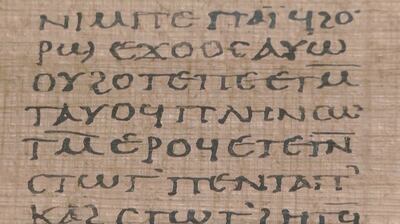 A view of the Crosby-Schoyen Codex, written in Coptic on papyrus around 250-350 AD and produced in one of the first Christian monasteries, in New York, US. Reuters