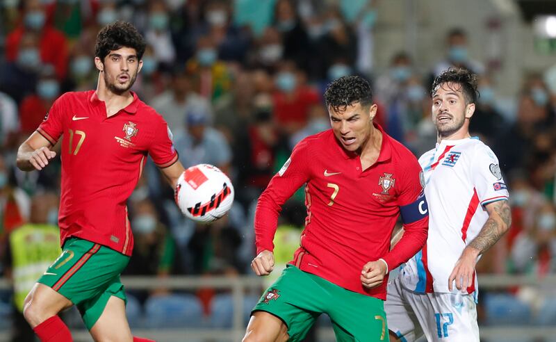 Portugal's Cristiano Ronaldo scores their fifth goal to complete his hat-trick. Reuters