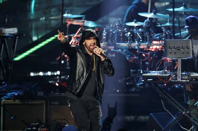 Eminem performs at the event. Reuters