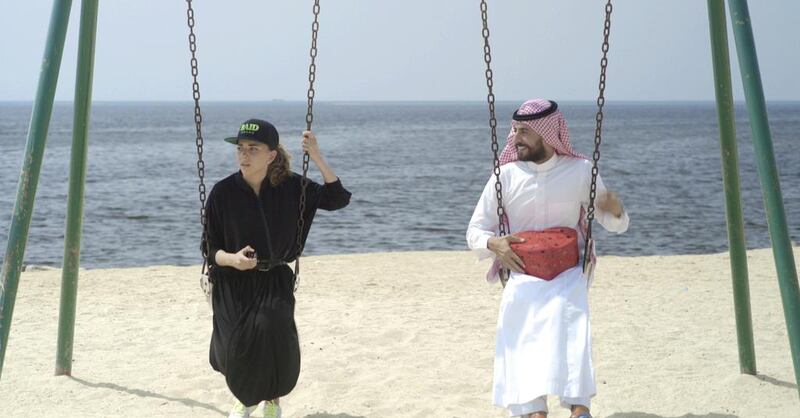 Hisham Fageeh and Fatima Al Banawai in Barakah Meets Barakah. Courtesy El-Housh Productions 