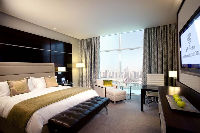 Handout: Guestroom at the Rosewood, Abu Dhabi (Courtesy Rosewood Hotels & Resorts)