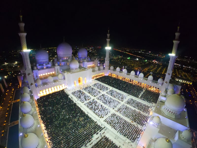 More than 60,000 worshippers attend Sheikh Zayed Grand Mosque in Abu Dhabi to mark Laylat Al Qadr. All photos: Wam