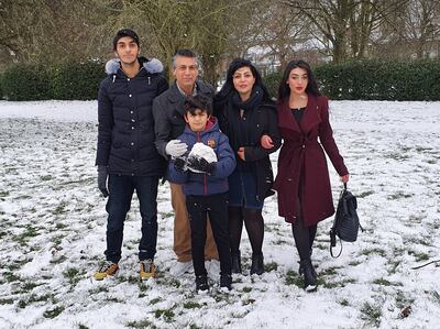 Roza Kurdo, right, pictured with her mother, father and two brothers. Photo: Roza Kurdo