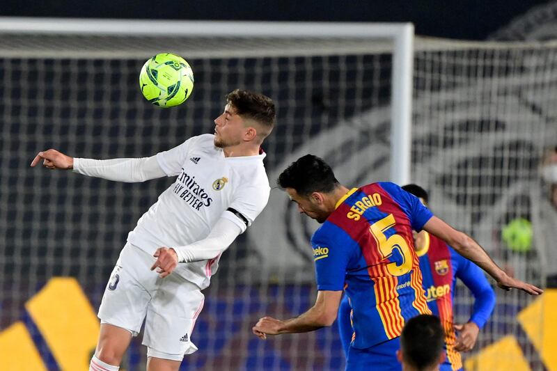 Federico Valverde - 8, Did well to draw out Jordi Alba, creating space for Vazquez to get his cross in for Benzema to score the opener. Could easily have had a goal of his own, as he hit the post. Also contributed well defensively. AFP