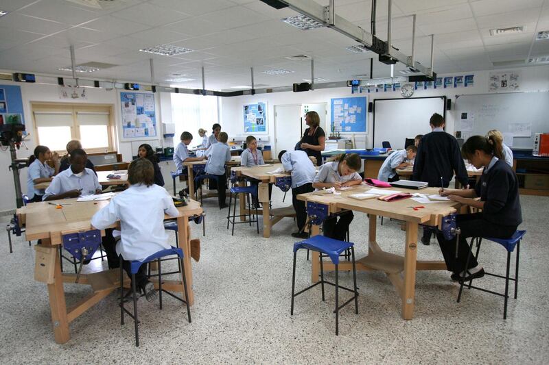 DUBAI -FEB 13: Pupils at work at the Jumeirah English Speaking School at Arabian Ranches,Dubai.(Photo by Stephen Lock /ADMC)
