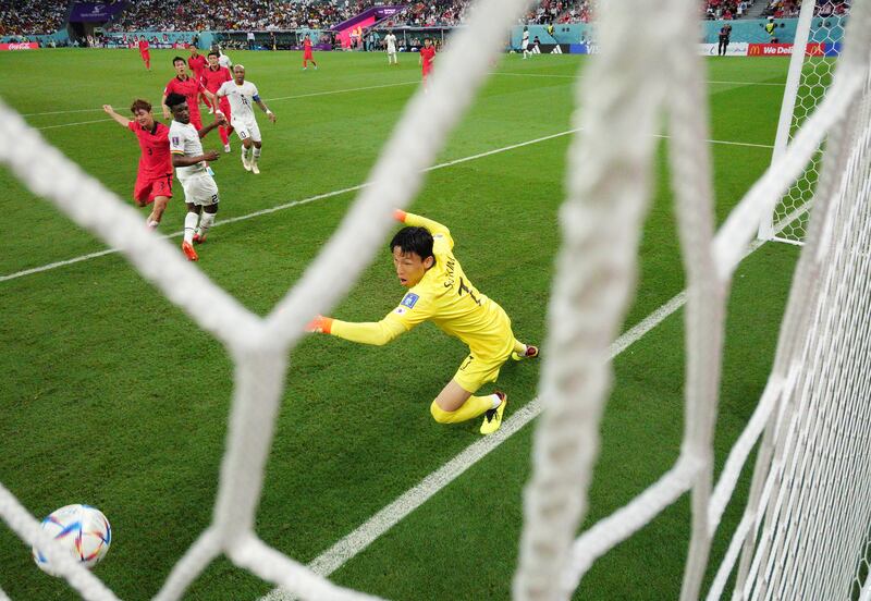 Mohammed Kudus scores Ghana's second goal past  South Korea goalkeeper Kim Seung-gyu. Getty