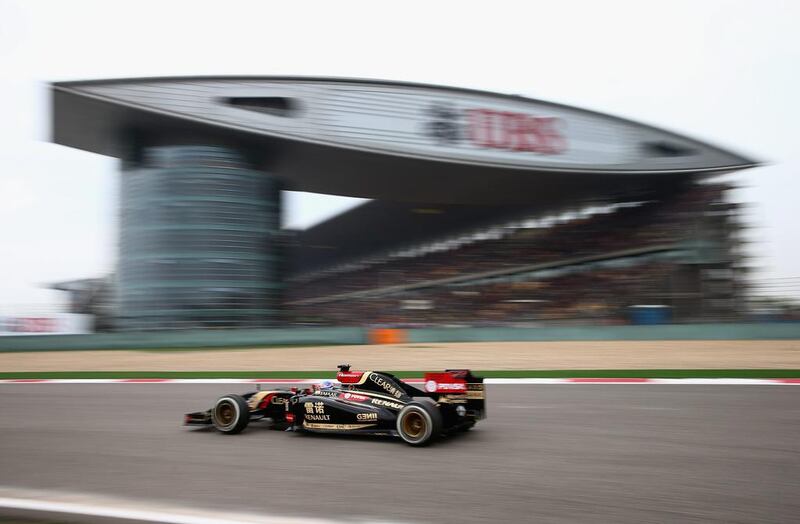 Romain Grosjean of Lotus drives during the Chinese Grand Prix at the Shanghai International Circuit on Sunday. Clive Mason / Getty Images / April 20, 2014