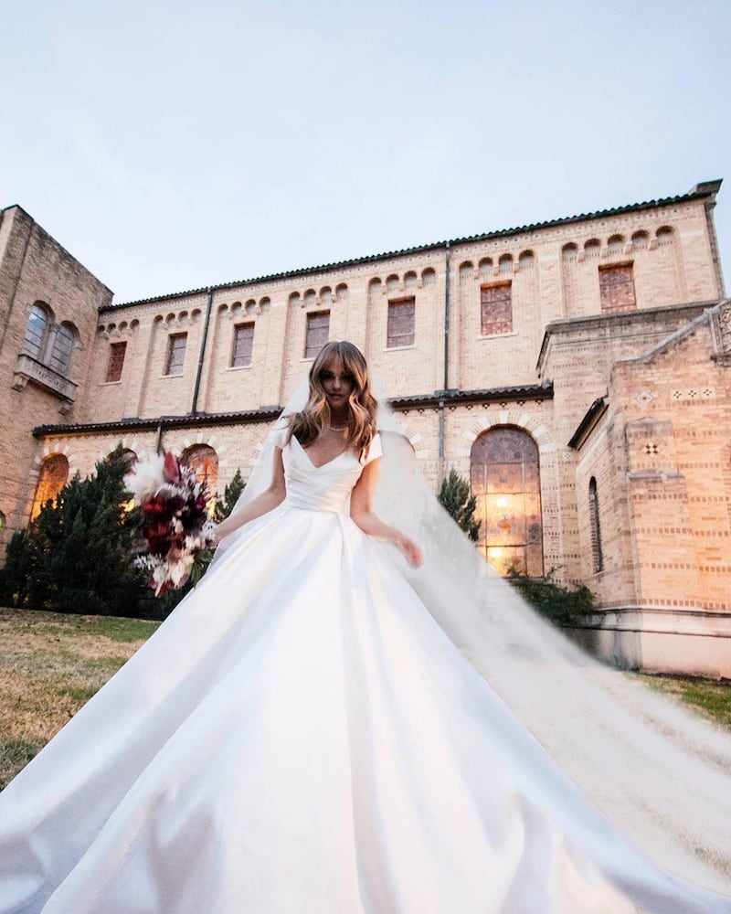 Debby Ryan wed Twenty One Pilots drummer Joshua Dun in December. Instagram / Elie Saab