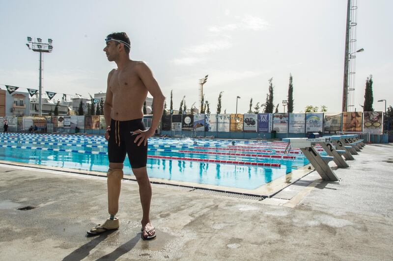 Syrian swimmer Ibrahim Al Hussein. Photo by Demetrios Ioannou