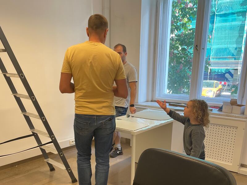 The Ukrainian consultancy firm's office being prepared in the Polish capital. Photo: Diia.Business