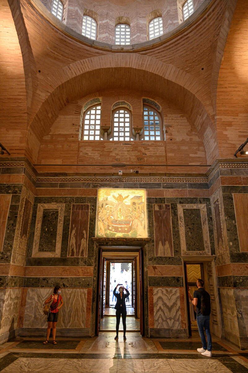 People visit the Chora or Kariye Museum. AFP