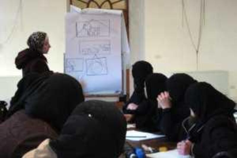 ALEPPO, SYRIA, JULY 2009. Young women prepare for marriage by attending a bride school in the city of Aleppo. 