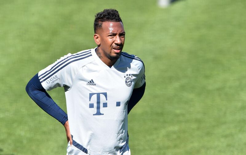 Bayern Munich's German defender Jerome Boateng at the training session. AFP