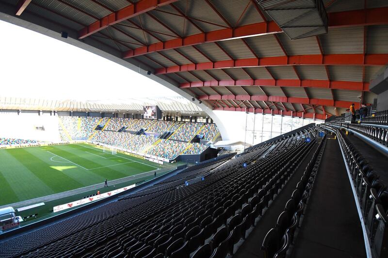 Inside the stadio Friuli before the Serie A match between Udinese and Fiorentina. Getty