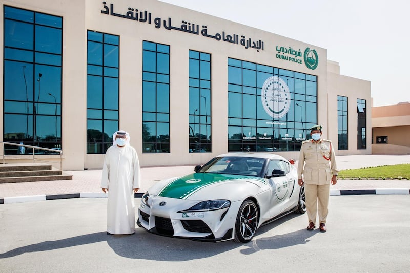 Dubai Police have recently acquired a Toyota Supra to add to their supercar fleet. Photo: Dubai Police