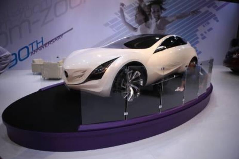 United Arab Emirates - Abu Dhabi - December 7th, 2010:  Cars are on display and are unveiled at the Abu Dhabi International Motor Show at ADNEC (Galen Clarke/The National)

Mazda Concept Car.