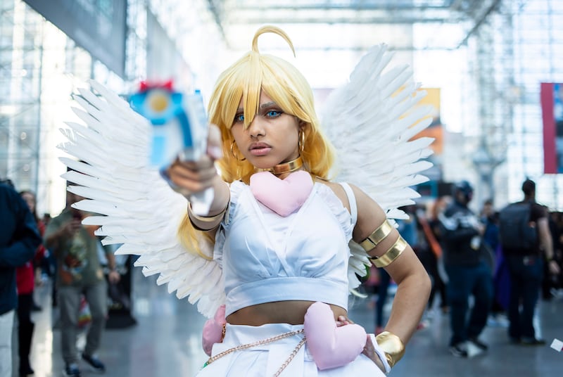 Ashley Luzon, of New York, dressed as the character Panty Anarchy from the Japanese anime 'Panty & Stocking with Garterbelt'. EPA