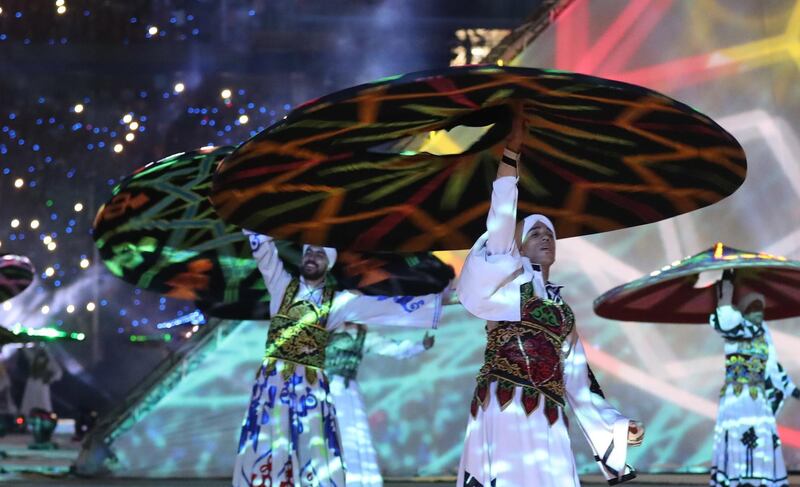 Dancers perform during the opening ceremony before the the opening match of the 2019 Africa Cup of Nations between Egypt and Zimbabwe at Cairo International Stadium in Cairo. EPA