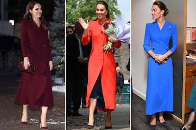 The princess wears Eponine's signature coats and coat dresses. Reuters