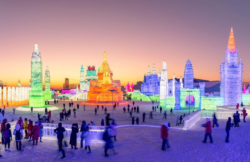 People visit the Harbin Ice-Snow World in China's northeastern Heilongjiang province. AFP