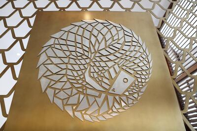 DUBAI, UNITED ARAB EMIRATES , October 7 – 2020 :-  Pangolin signage at the Pangolin restaurant in The Els Club at Dubai Sports City in Dubai. (Pawan Singh / The National) For Lifestyle. Story by Janice
